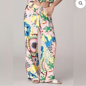 Maeve By Anthropologie Multicolor Patterned Wide Leg Pants Size Medium/Large